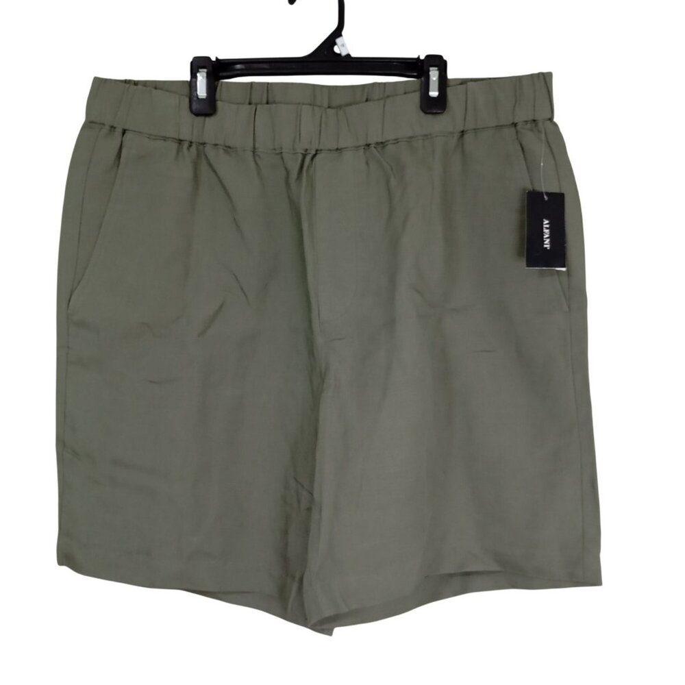 NWT Alfani Shorts Casual Linen Blend Elastic Waist Size L Summer Wear Womens